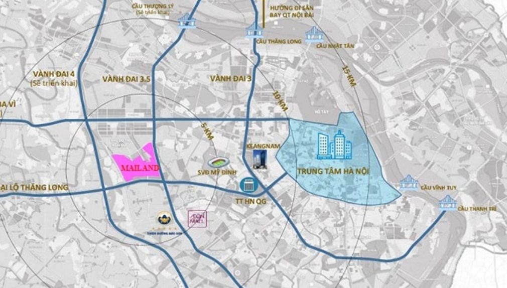 Khám phá vị trí nhà liền kề Mailand Hanoi City Hoài Đức