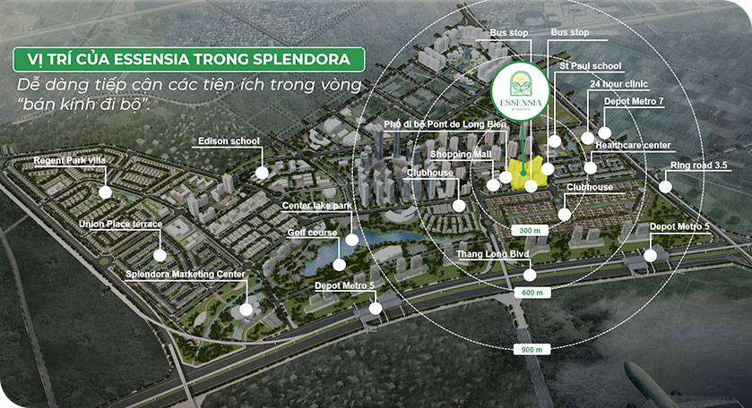 Vị trí căn hộ chung cư Essensia