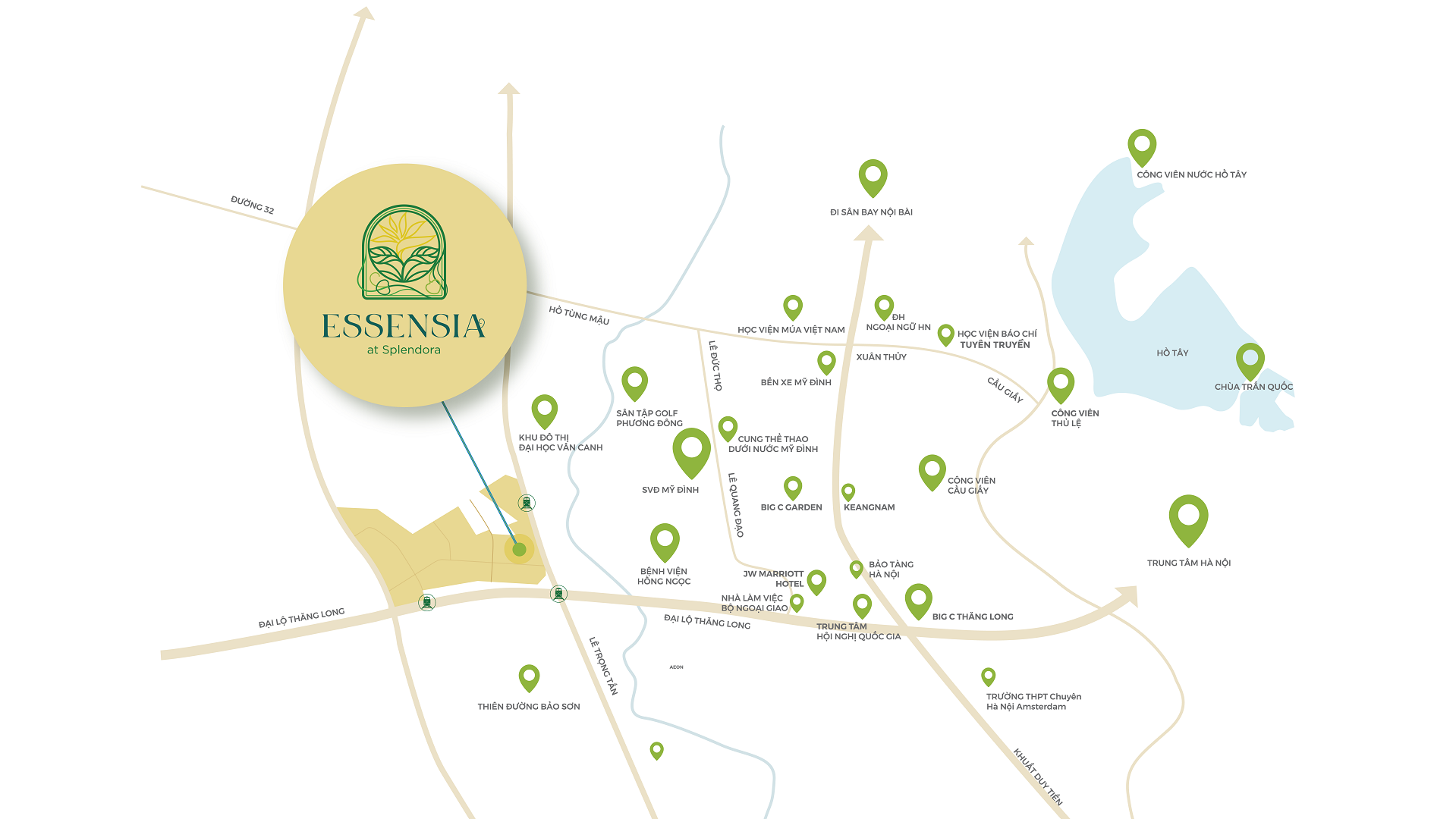 Vị trí căn hộ chung cư Essensia Mailand Hanoi City